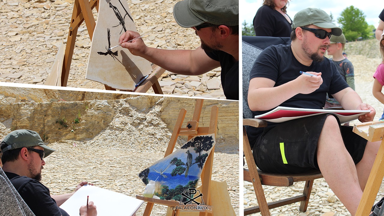 live palaeo art Frederik Spindler Fossiliensteinbruch Blumenberg